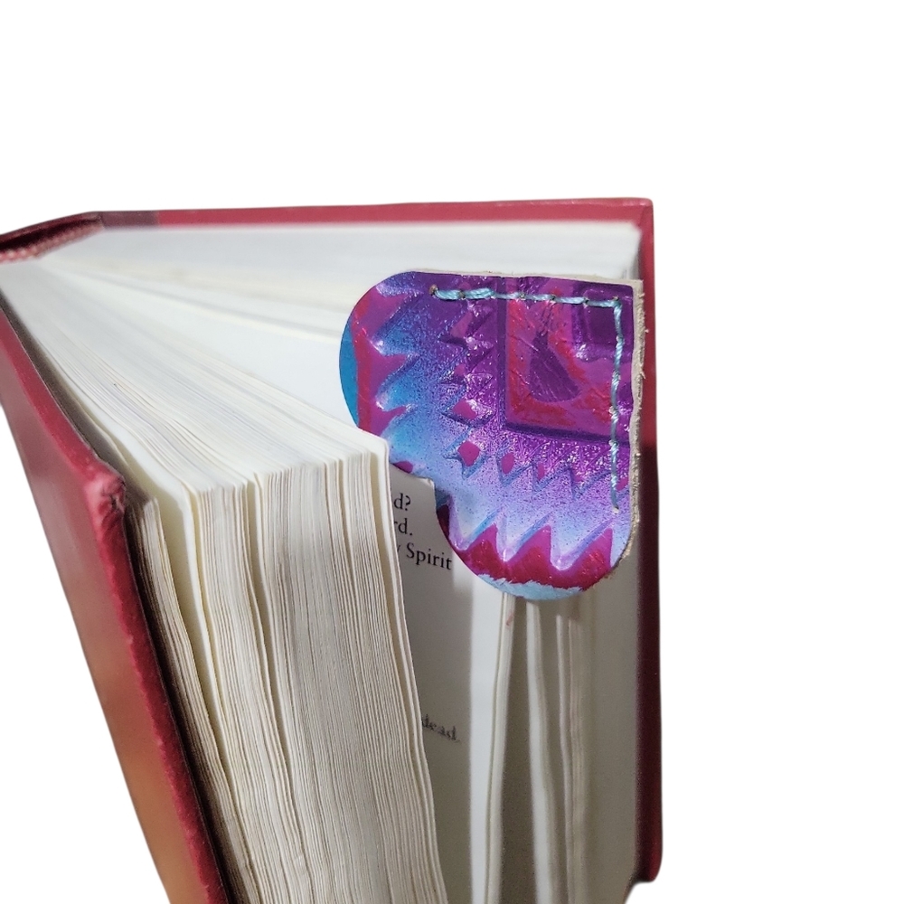 Handcrafted Genuine Leather Bookmarkers Turquoise And Aztec Rio - Picture 5 of 5